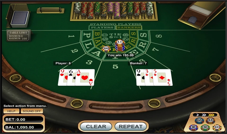 Giao diện game Baccarat tại RR88 với hai cửa đặt chính