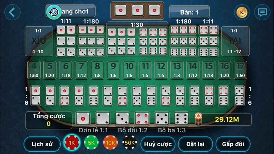 Bảng cược đa dạng từ cơ bản đến nâng cao giúp tăng cơ hội nhận thưởng